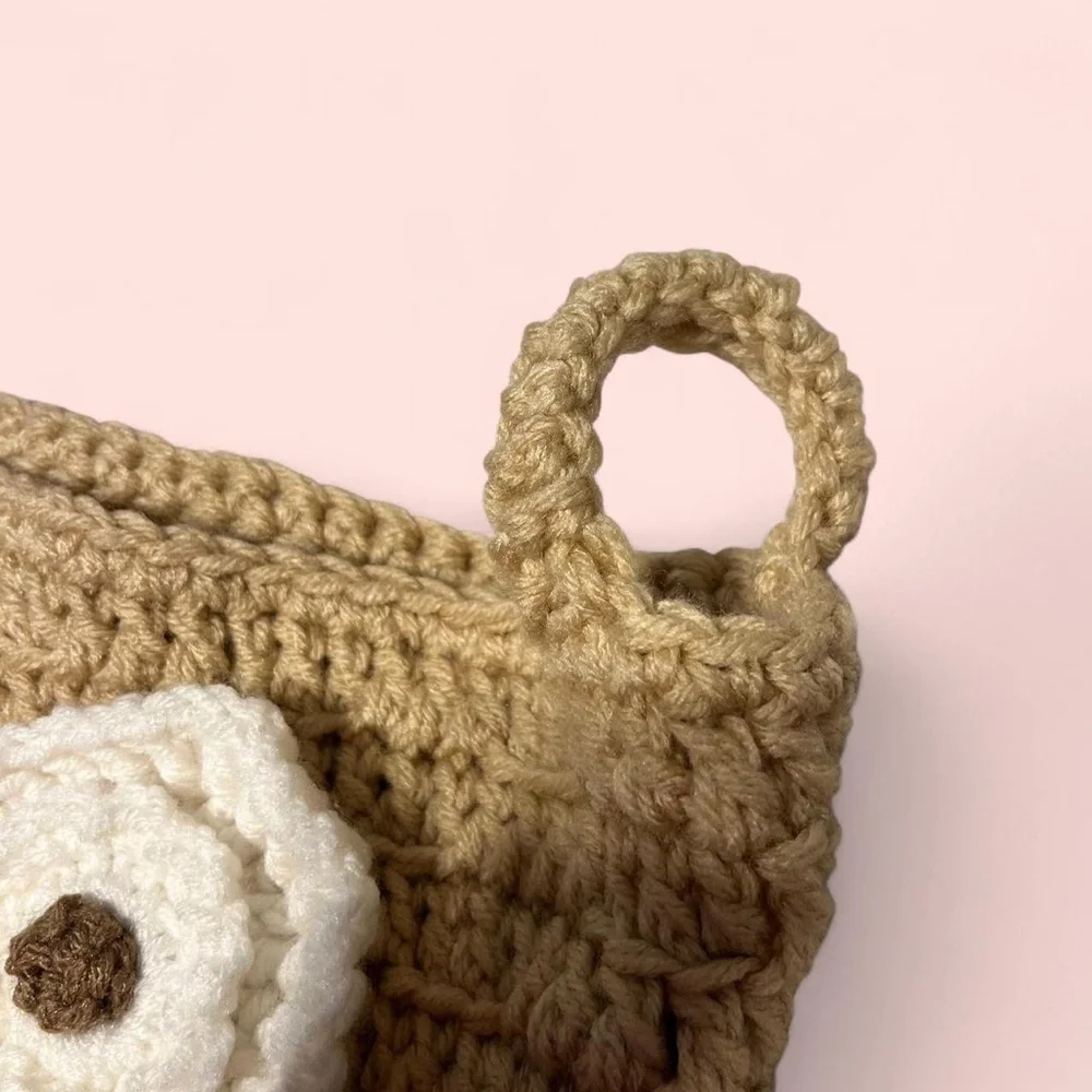 Crochet Owl Storage Basket Kitsch Cottagecore Woodlands